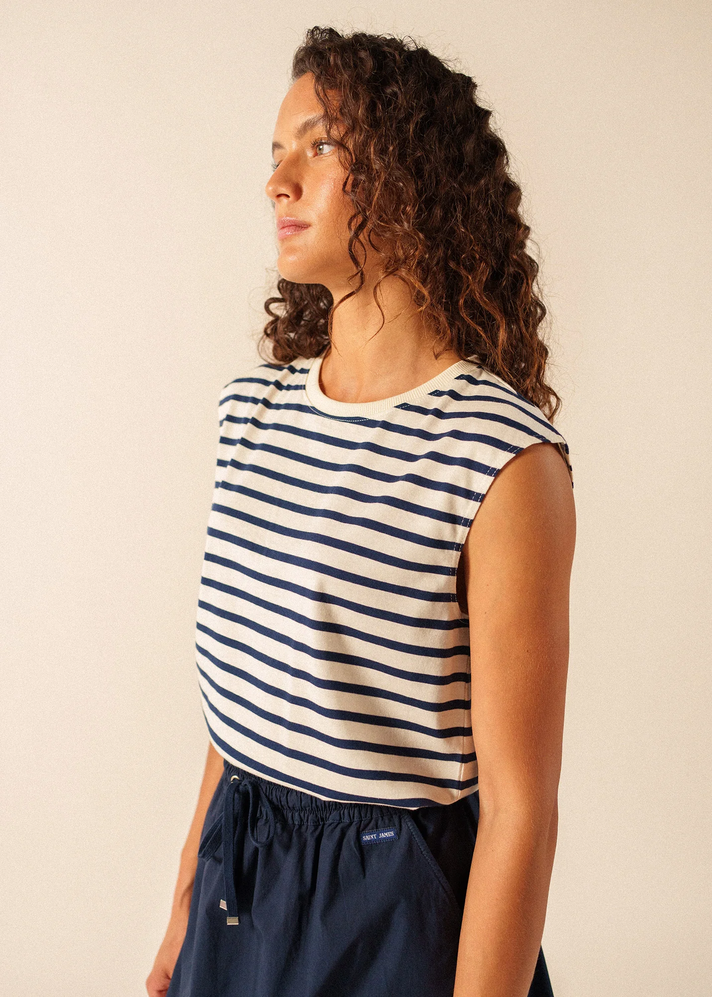 Banyuls T-shirt (ECRU/MARINE) - Image 3