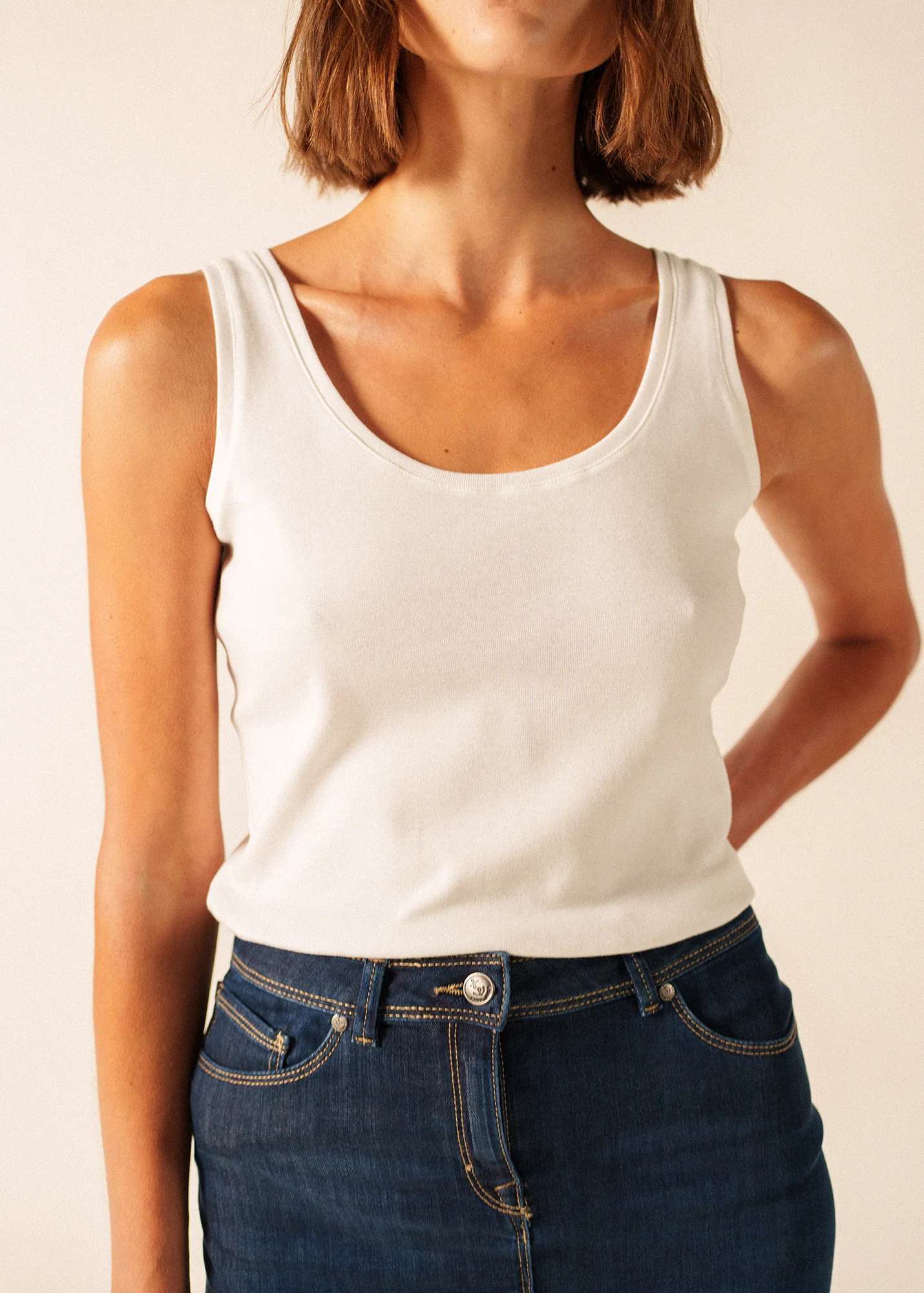 Bastia sleeveless top (BLANC) - Image 4