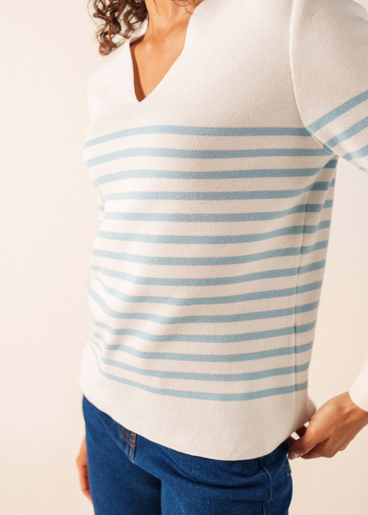 Bréhat Cotton Jumper (BLANC/NUANCE) - Image 5