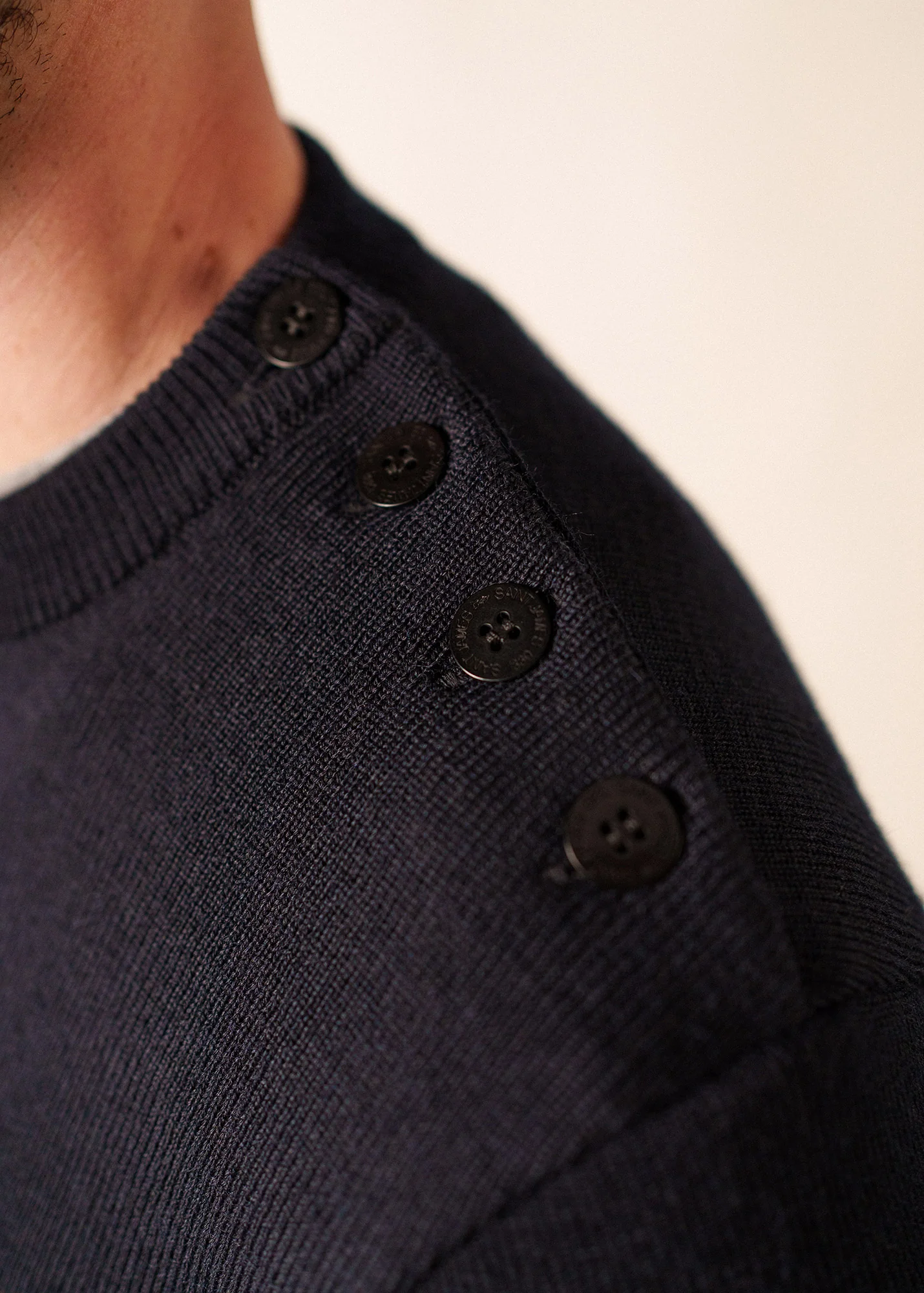 Cancale sailor jumper - regular fit, in pure new wool (NAVY) - Image 4