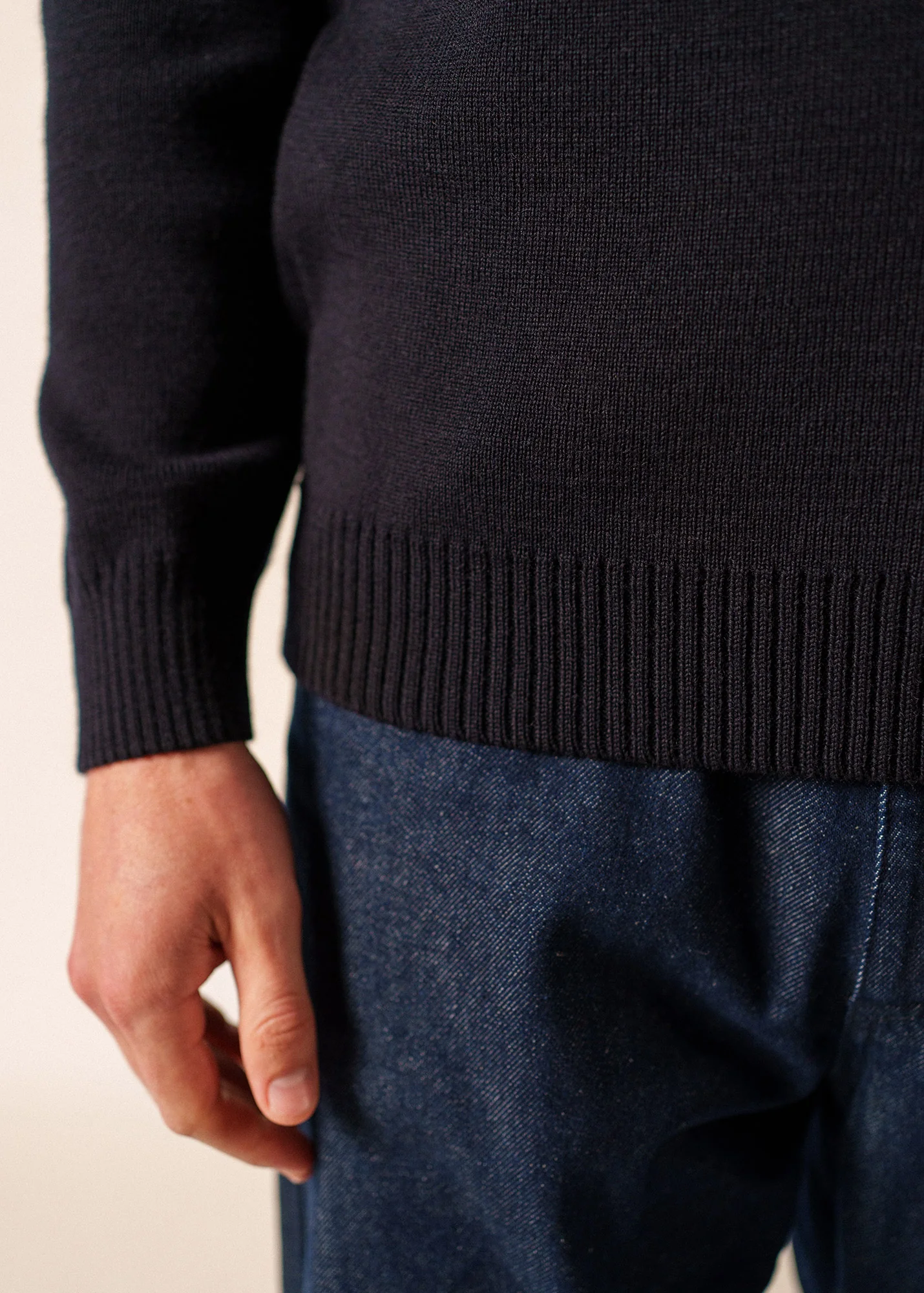 Cancale sailor jumper - regular fit, in pure new wool (NAVY) - Image 5