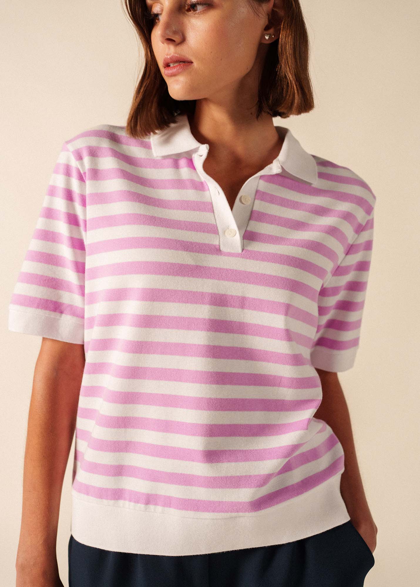 Carola polo shirt (BLANC/NACRE) - Image 3