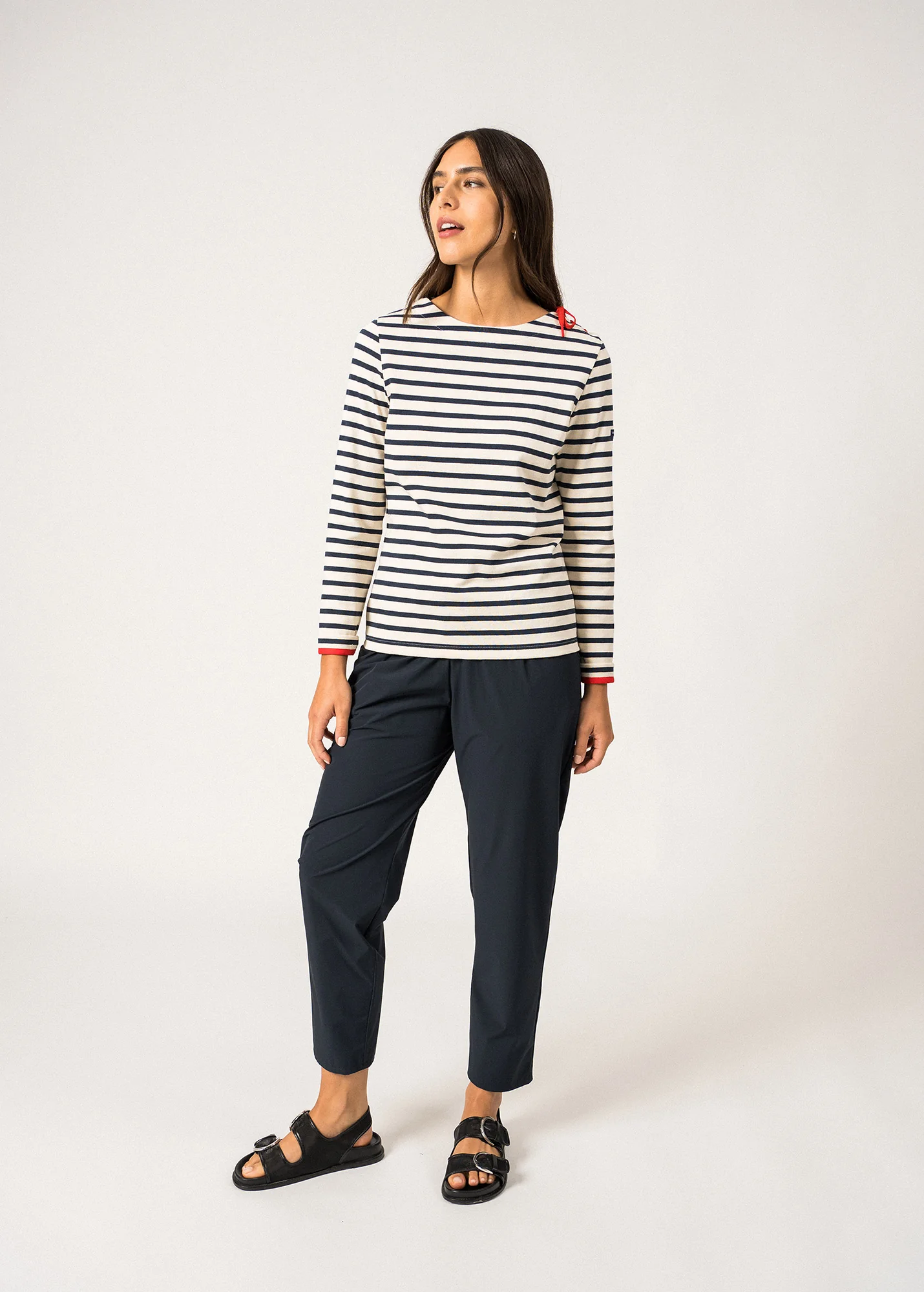 Cavalaire Breton shirt (ECRU/MARINE/TULIPE) - Image 4