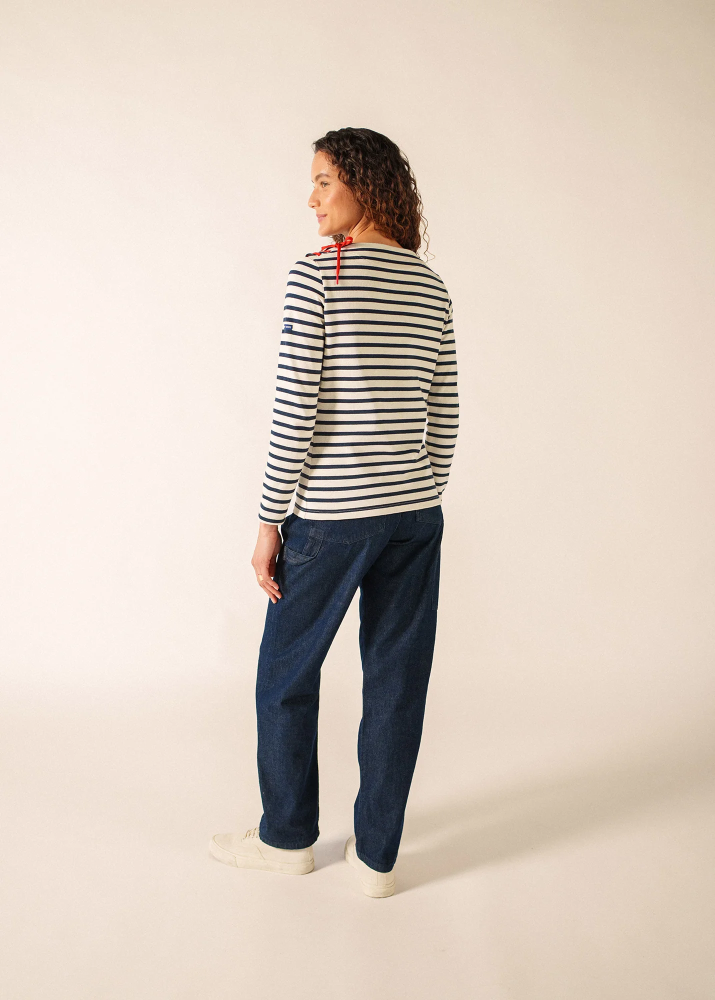 Cavalaire Breton shirt (ECRU/MARINE/TULIPE) - Image 6