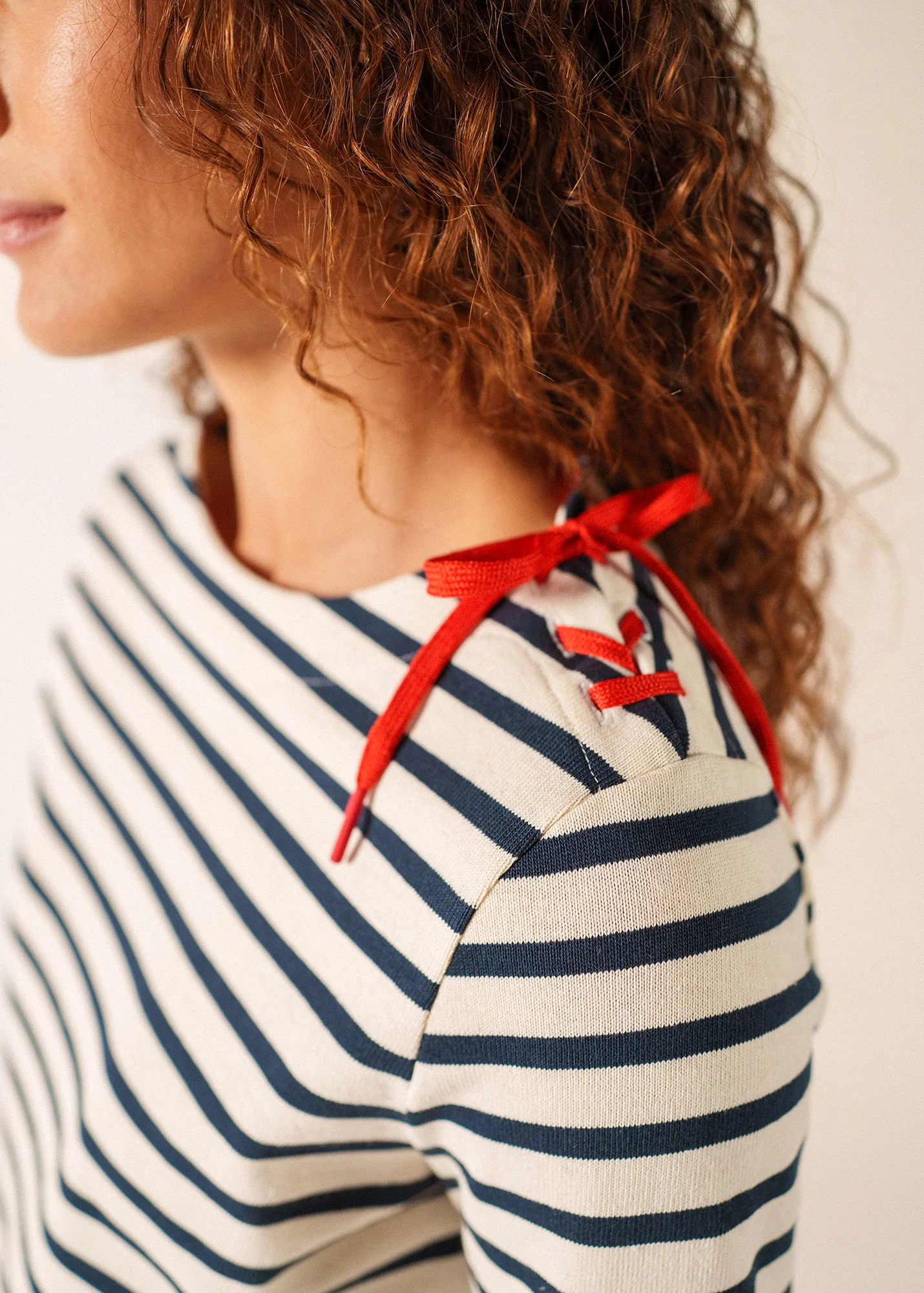 Cavalaire Breton shirt (ECRU/MARINE/TULIPE) - Image 8