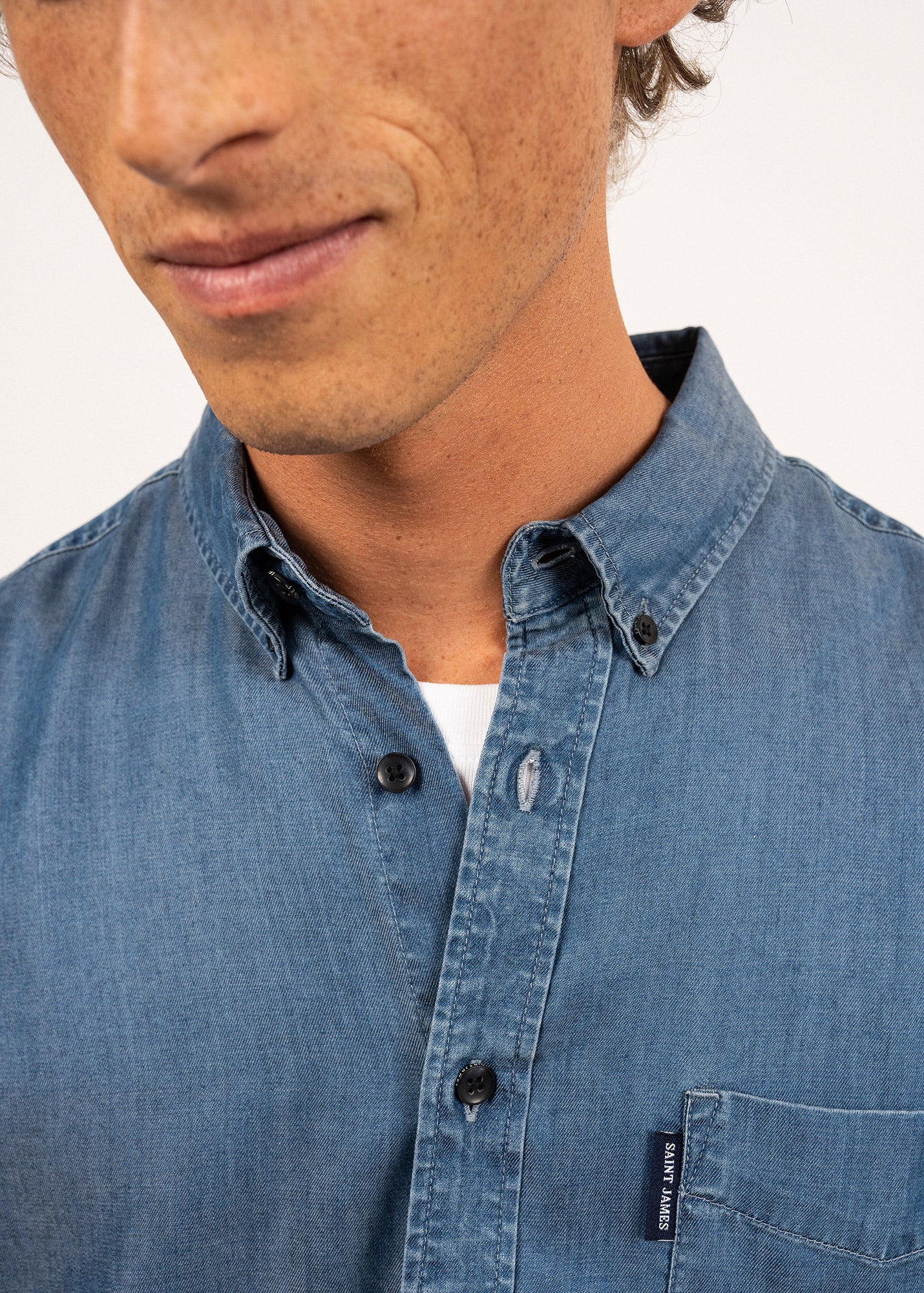 Frederic long sleeve shirt - regular fit, in chambray (CHAMBRAY) - Image 5