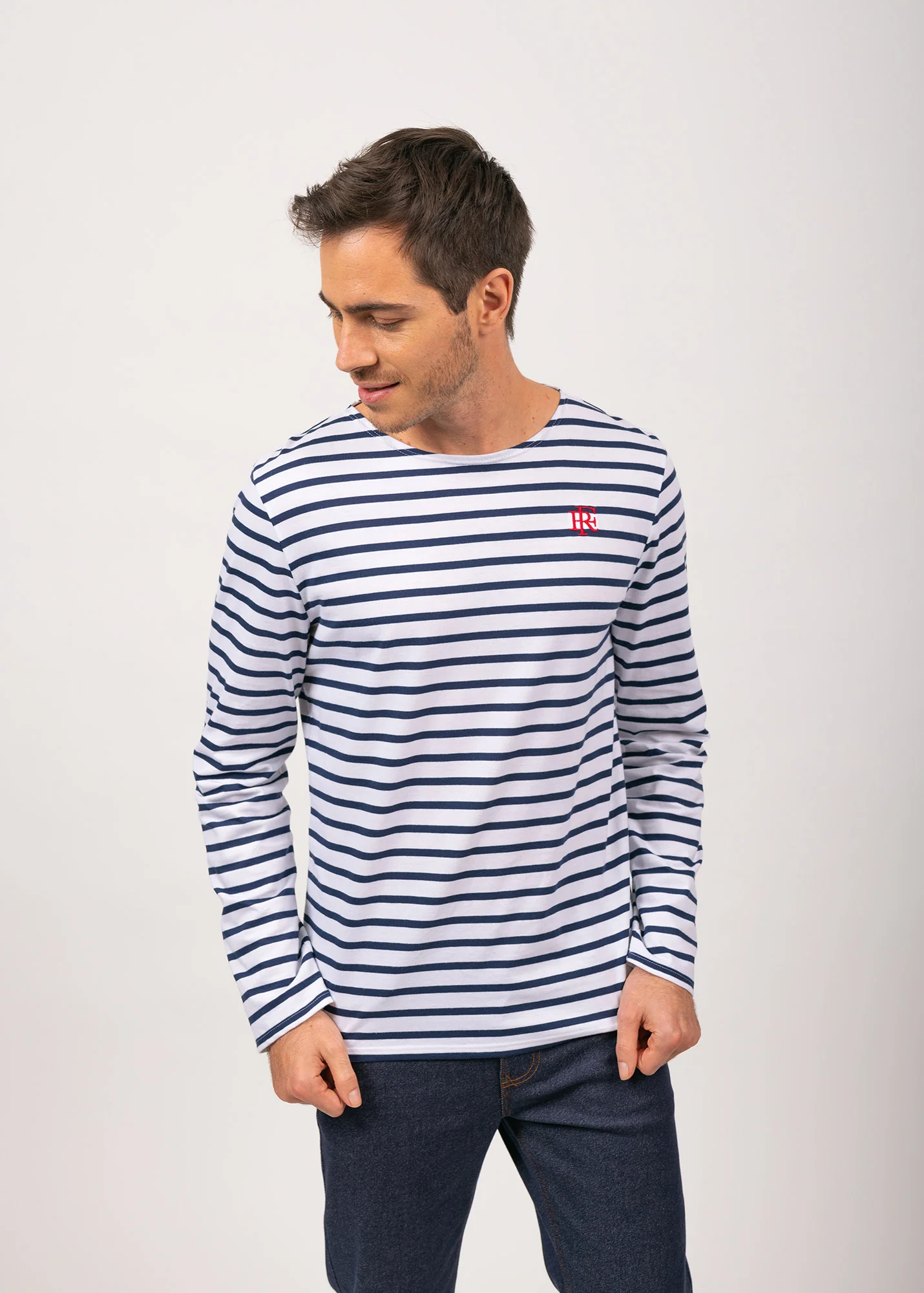 Minquiers Breton shirt x l'Elysée (NEIGE/MARINE) - Image 3