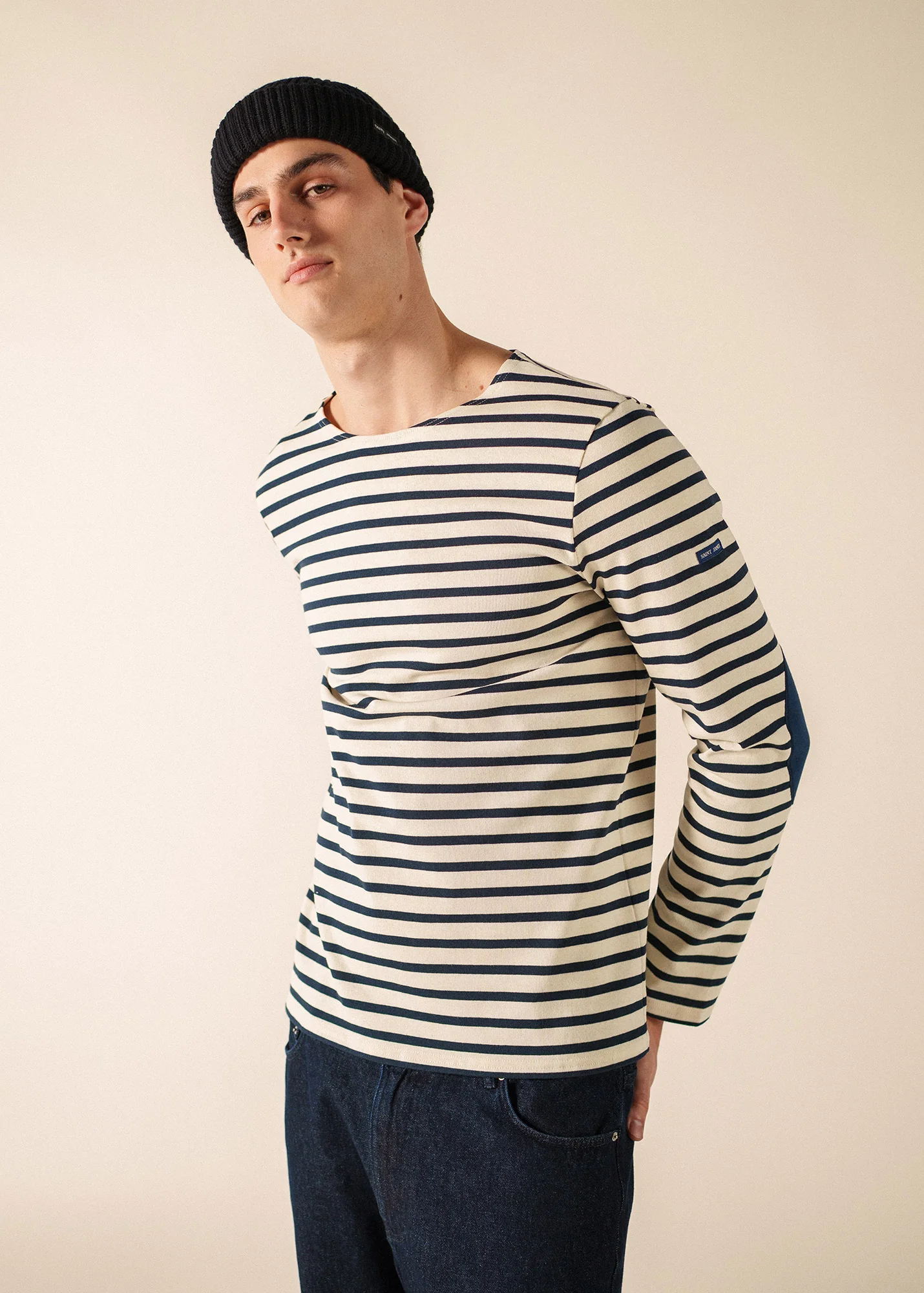 Méridien patches Breton shirt (ECRU/MARINE/MARINE) - Image 3