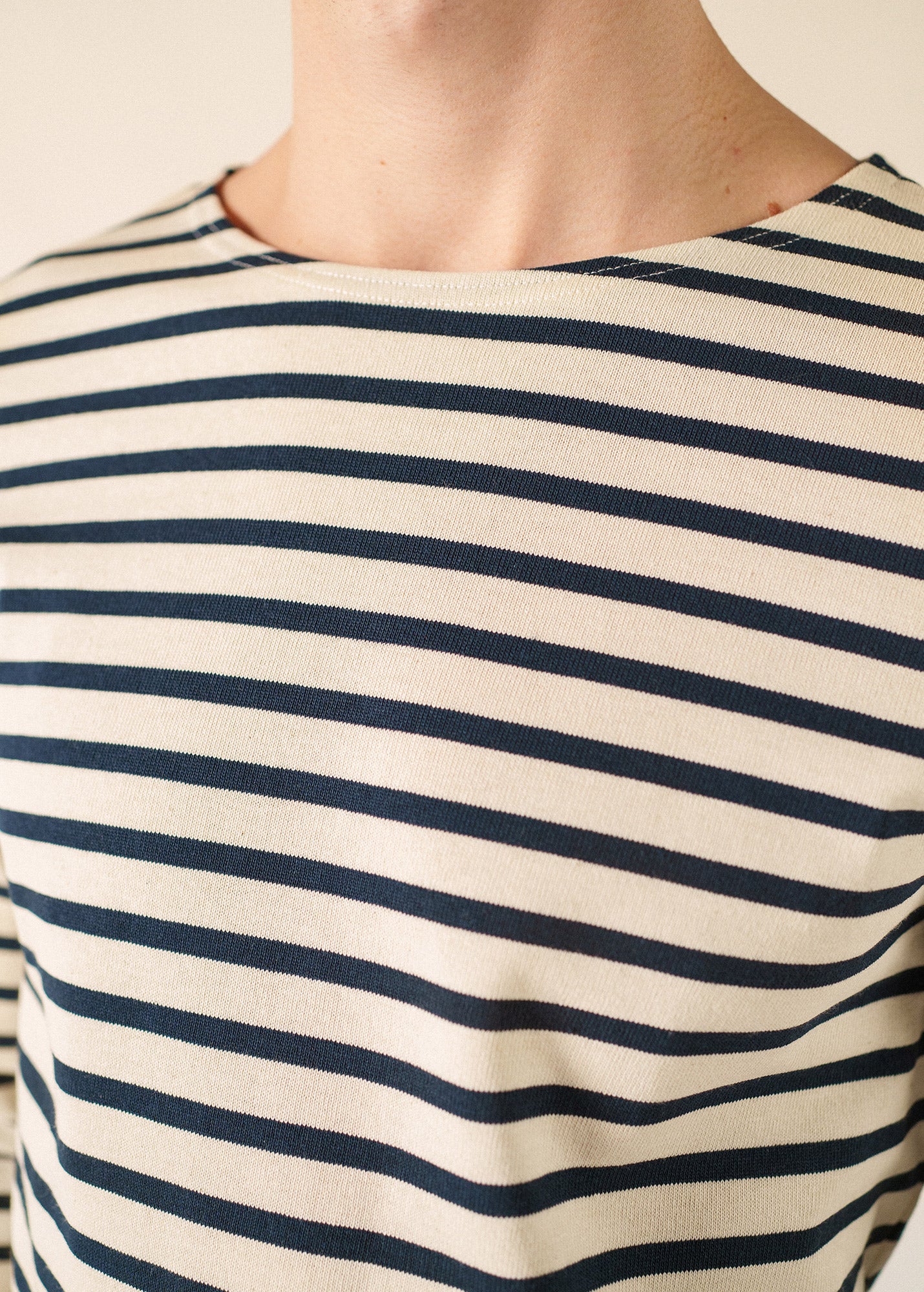 Méridien patches Breton shirt (ECRU/MARINE/MARINE) - Image 4