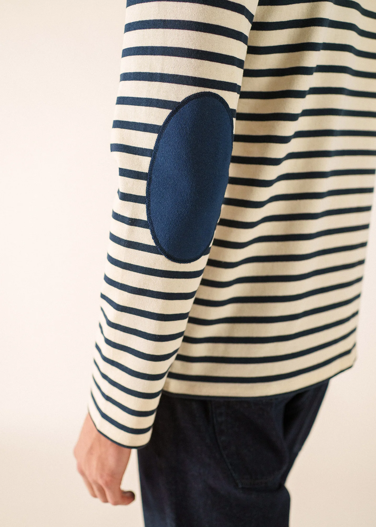 Méridien patches Breton shirt (ECRU/MARINE/MARINE) - Image 5