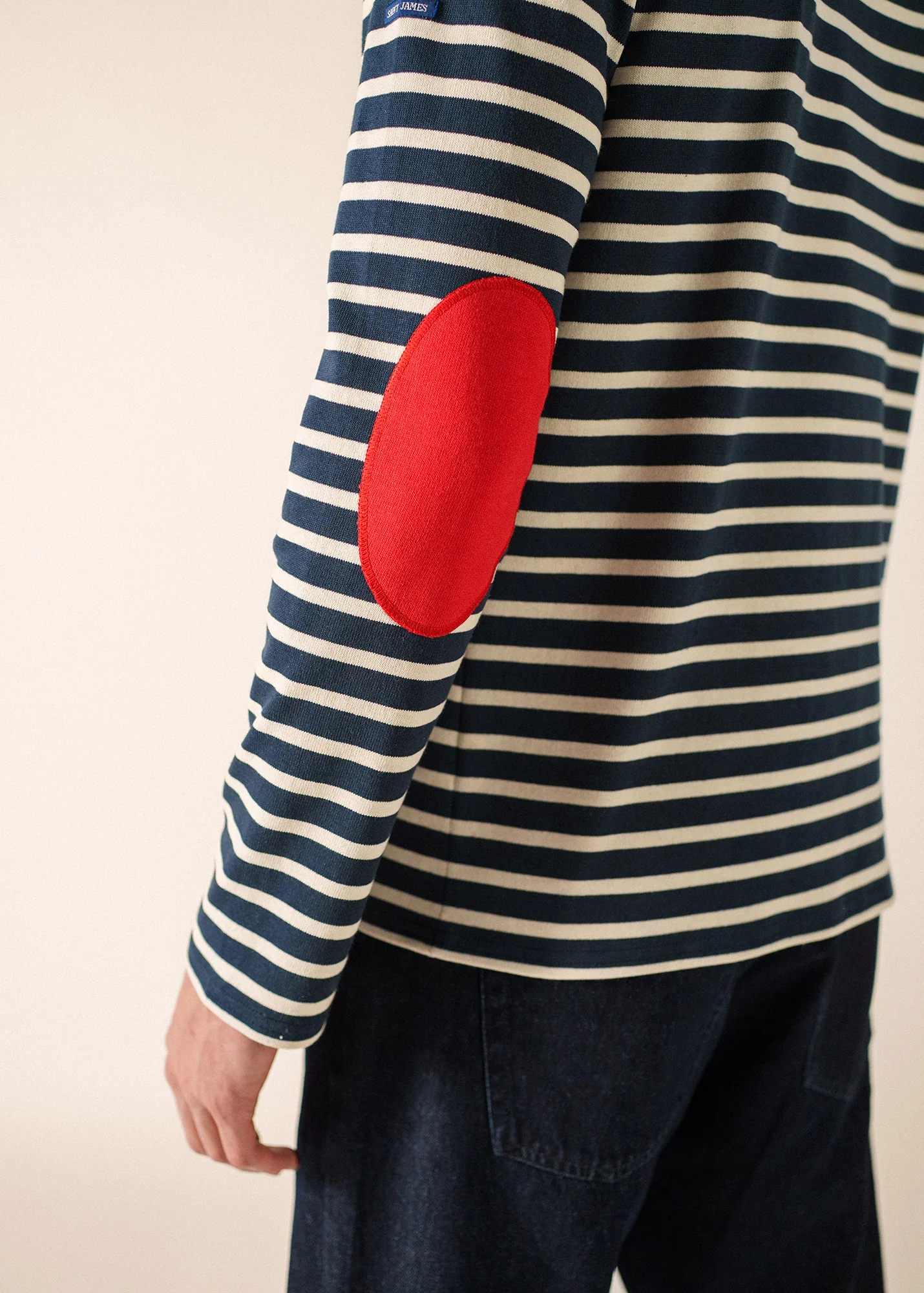 Méridien patches Breton shirt (MARINE/ECRU/TULIPE) - Image 5