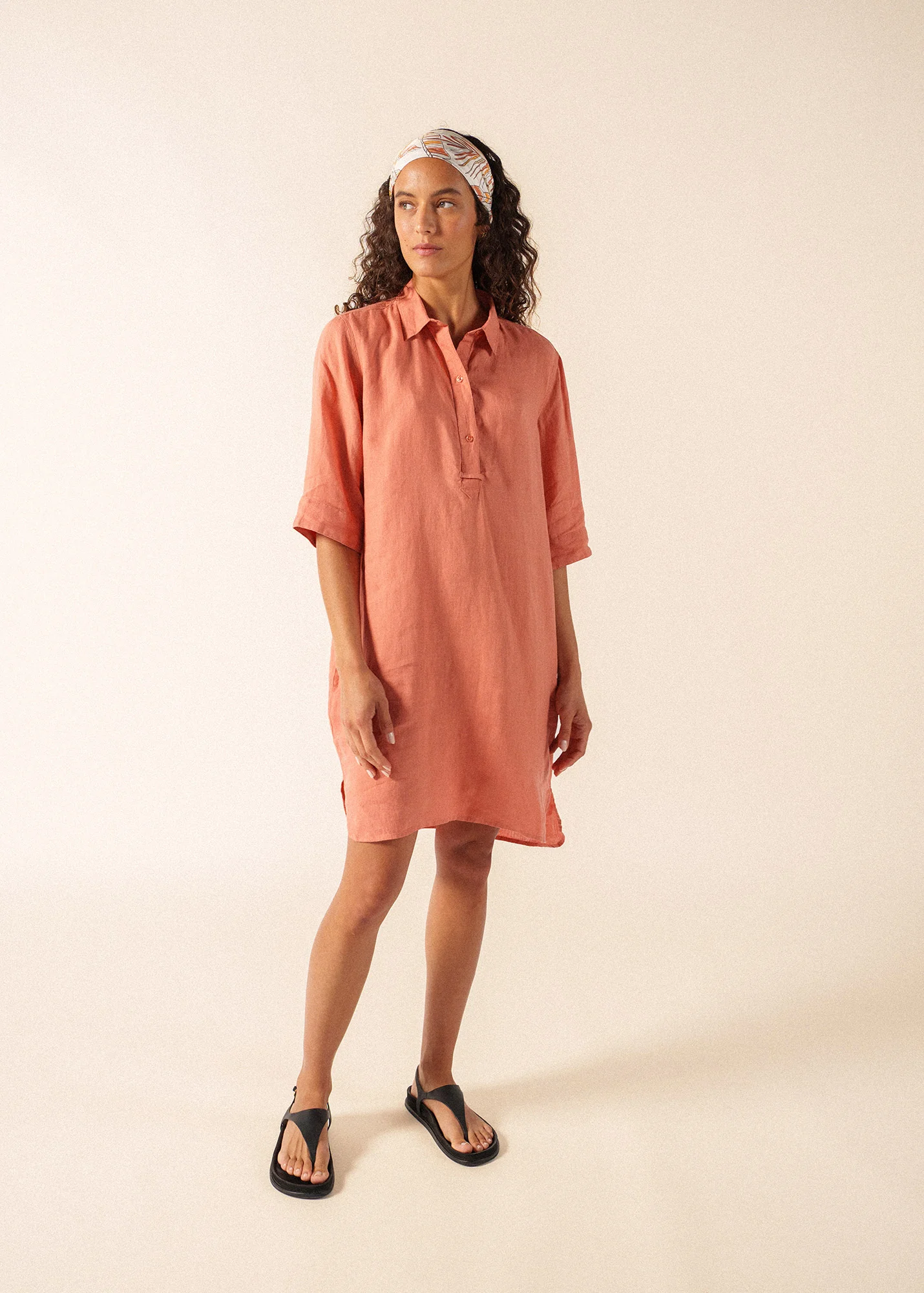Léonie Linen Dress (ARGILE) - Image 3