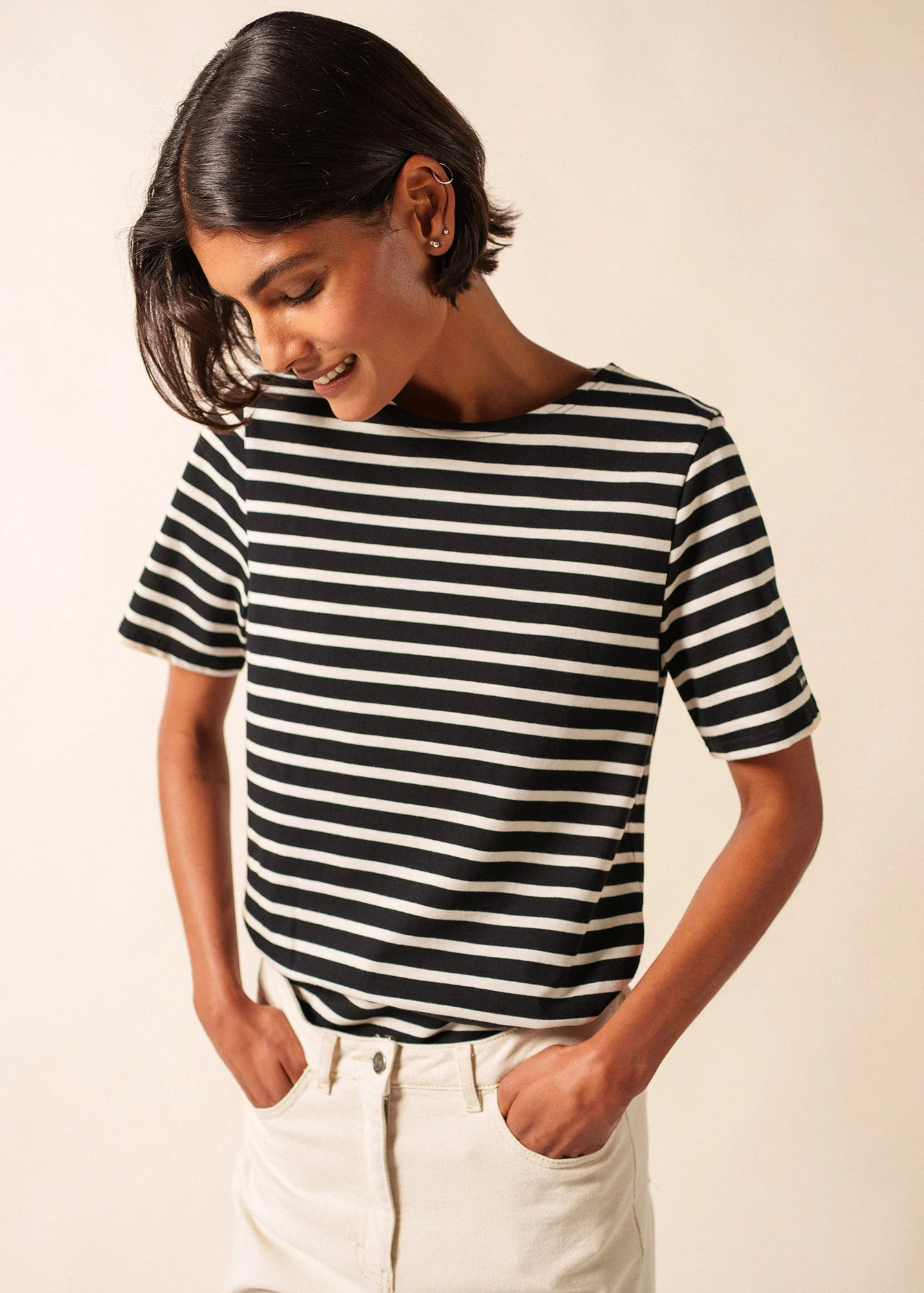 Levant Breton shirt (NOIR/ECRU) - Image 3