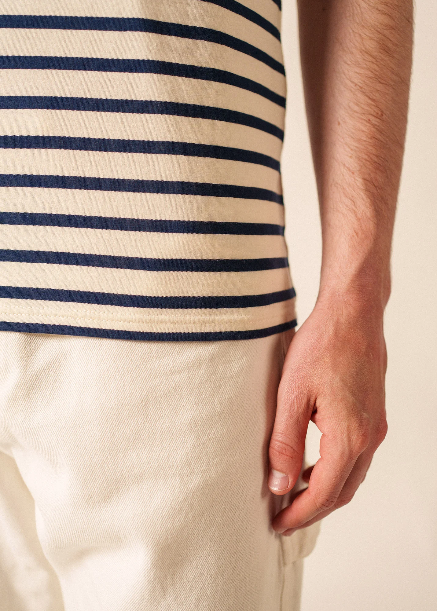 Levant Breton shirt (ECRU/MARINE) - Image 8