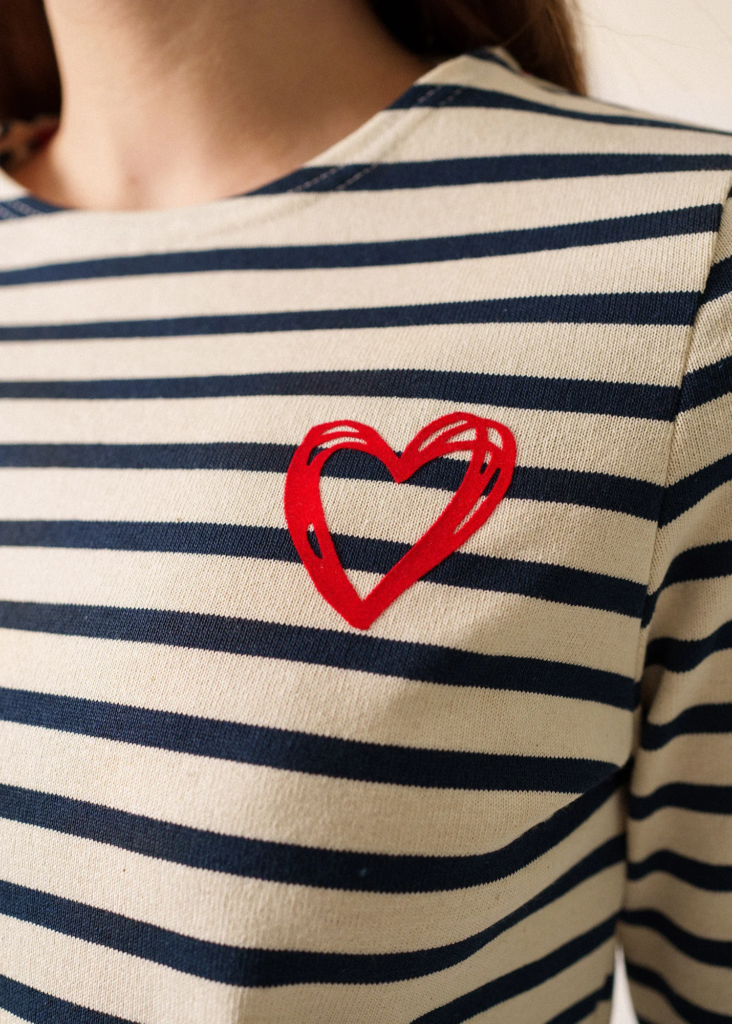 Mérid'amour Breton shirt (ECRU/MARINE/TULIPE) - Image 4