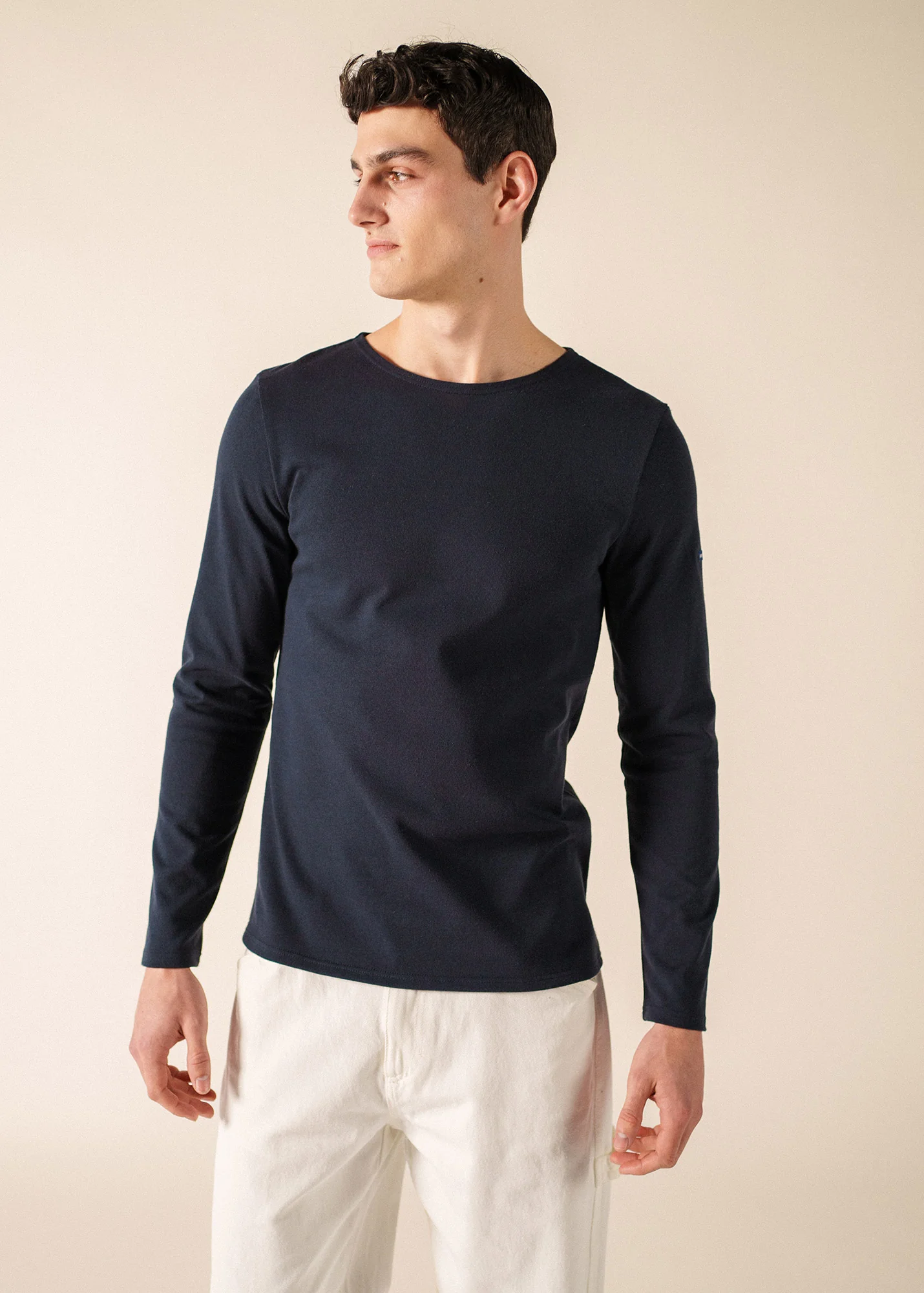 Méridien patches Breton shirt (NAVY/ECRU/NAVY) - Image 3