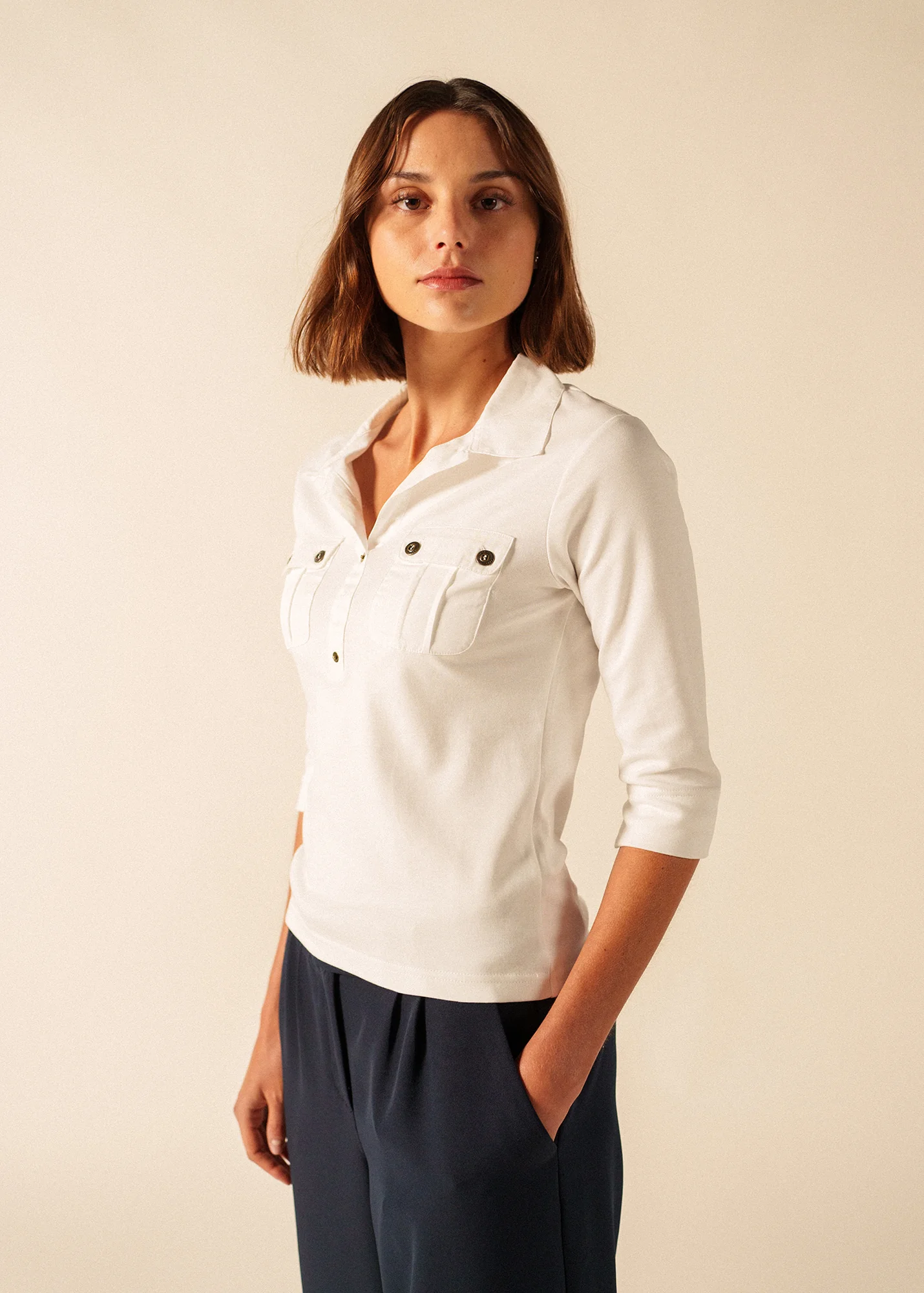 Oléron polo shirt (BLANC) - Image 3