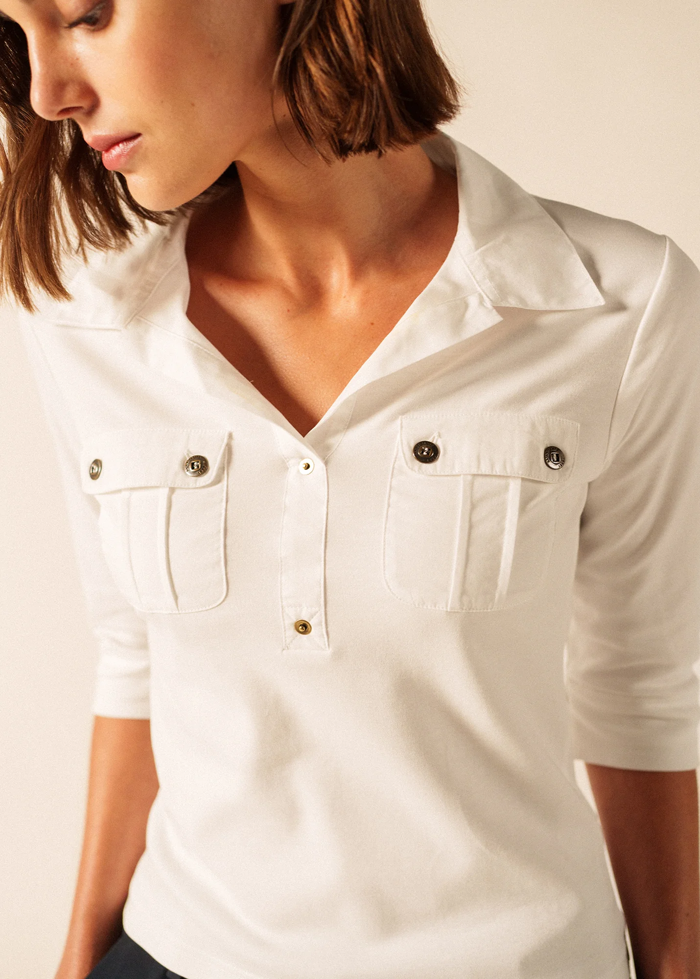 Oléron polo shirt (BLANC) - Image 4