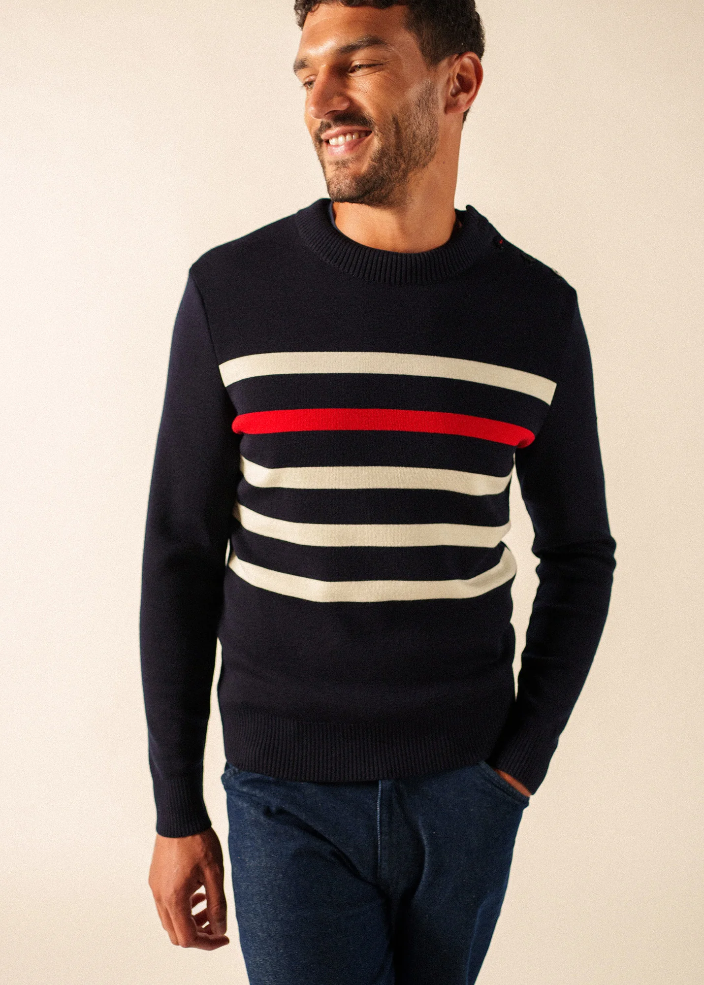 Pezenas Jumper (NAVY/ECUME/TULIPE) - Image 3