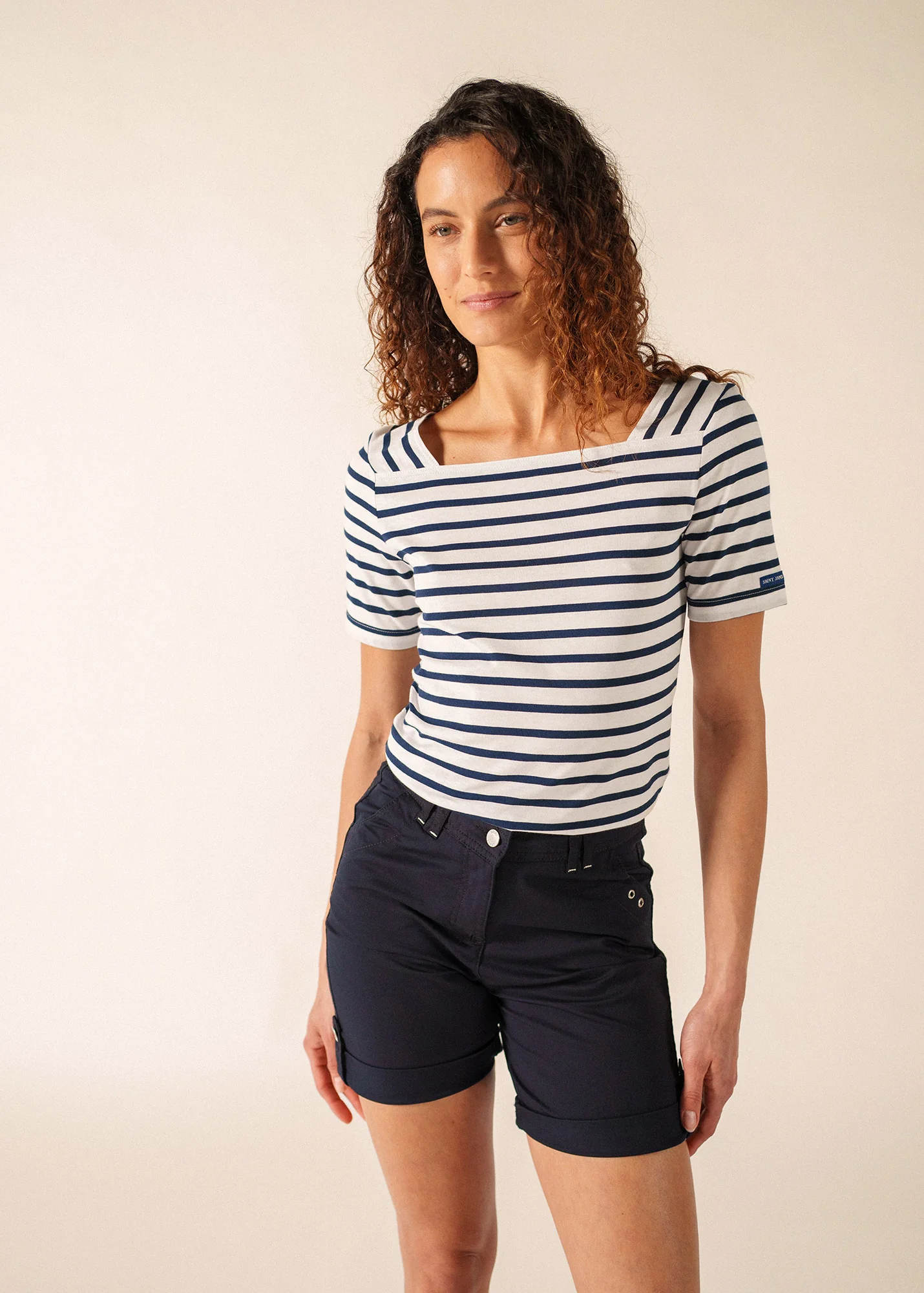 Pléneuf cotton Breton shirt (NEIGE/MARINE) - Image 3