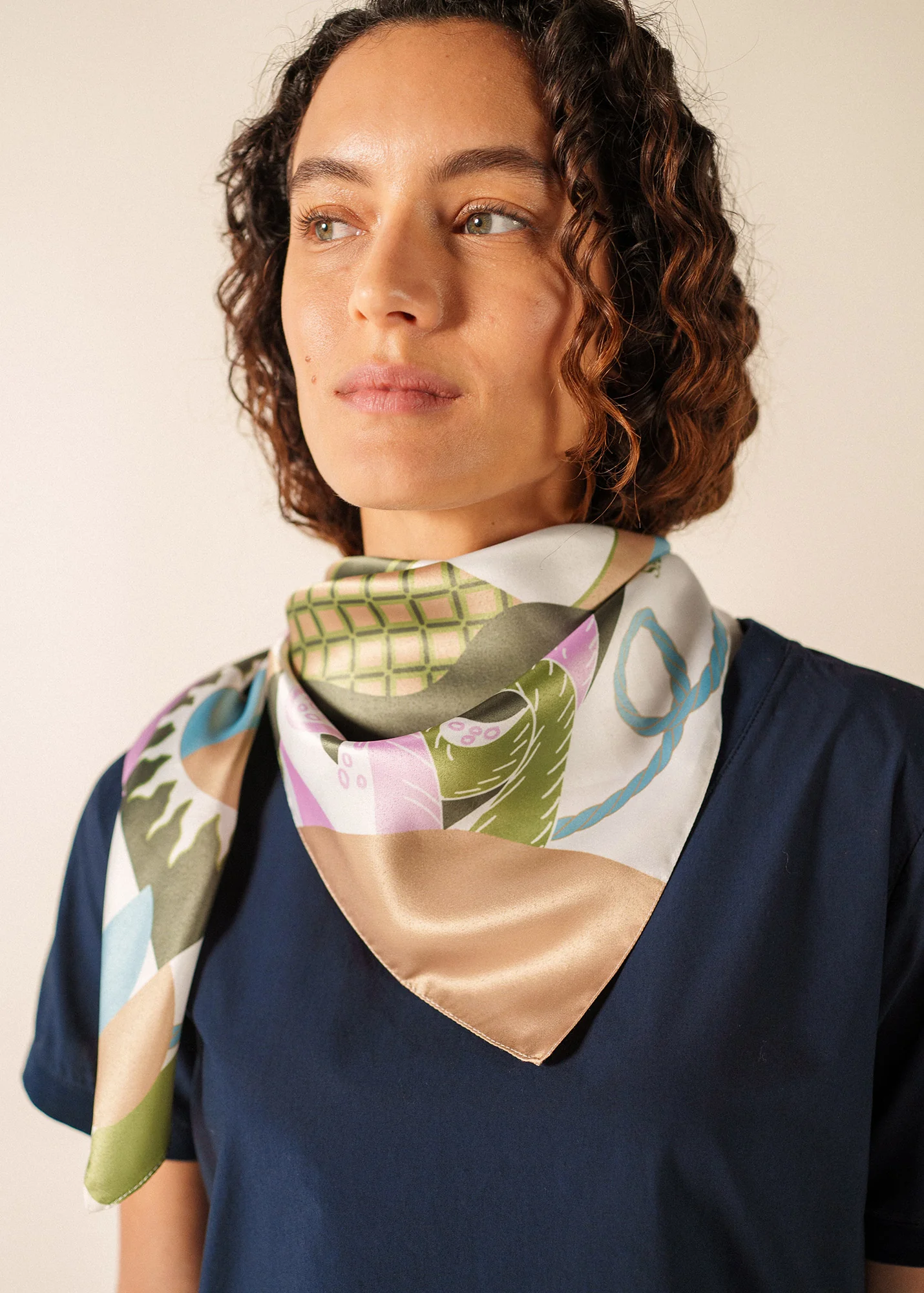 Fond Marin square scarf (ACCALMIE) - Image 3