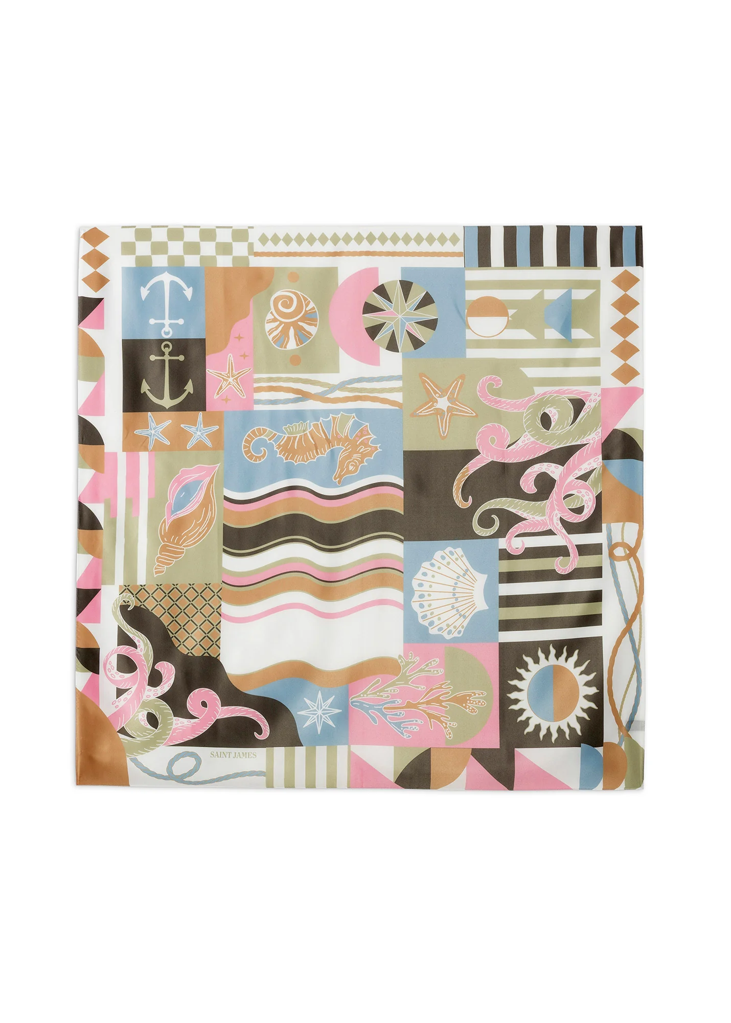 Fond Marin square scarf (ACCALMIE) - Image 4