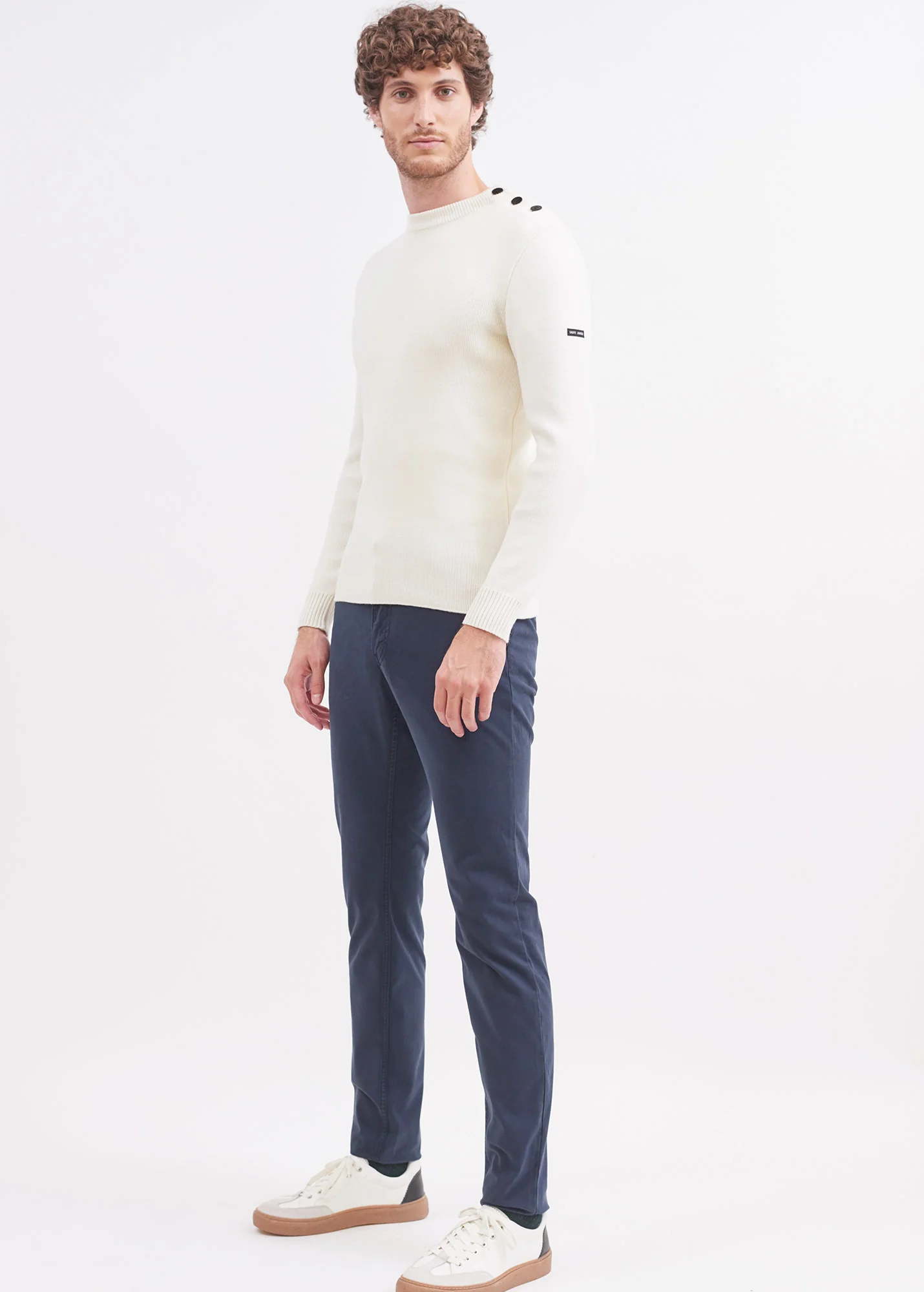 Voile Hiver chino pants - in stretch cotton twill (AMIRAL) - Image 3