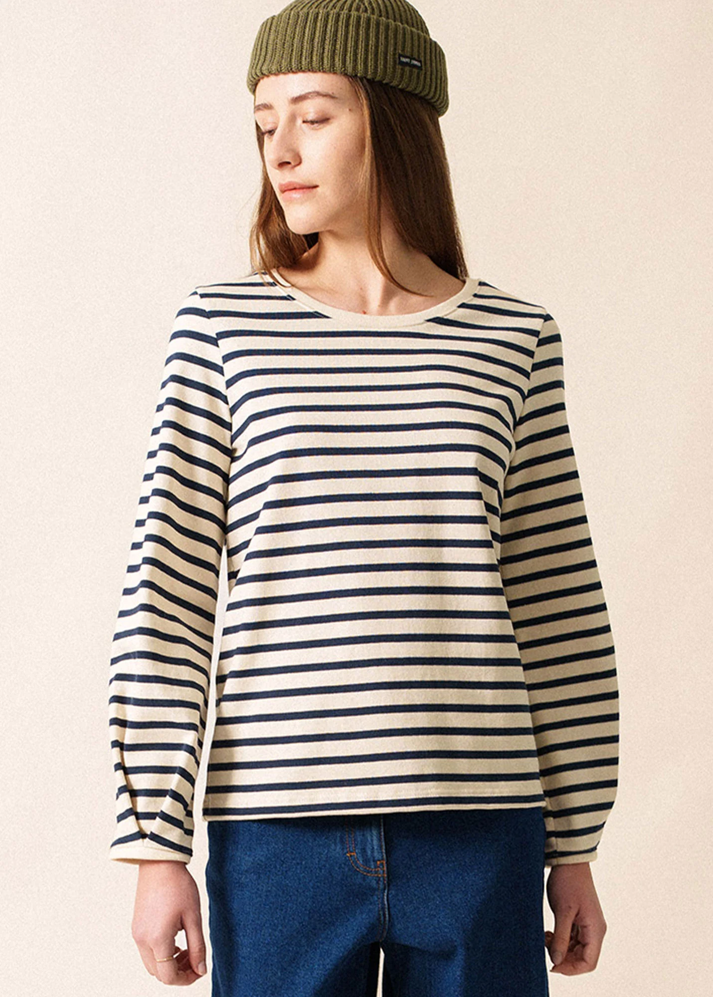 Yvoire Breton shirt (ECRU/MARINE) - Image 3