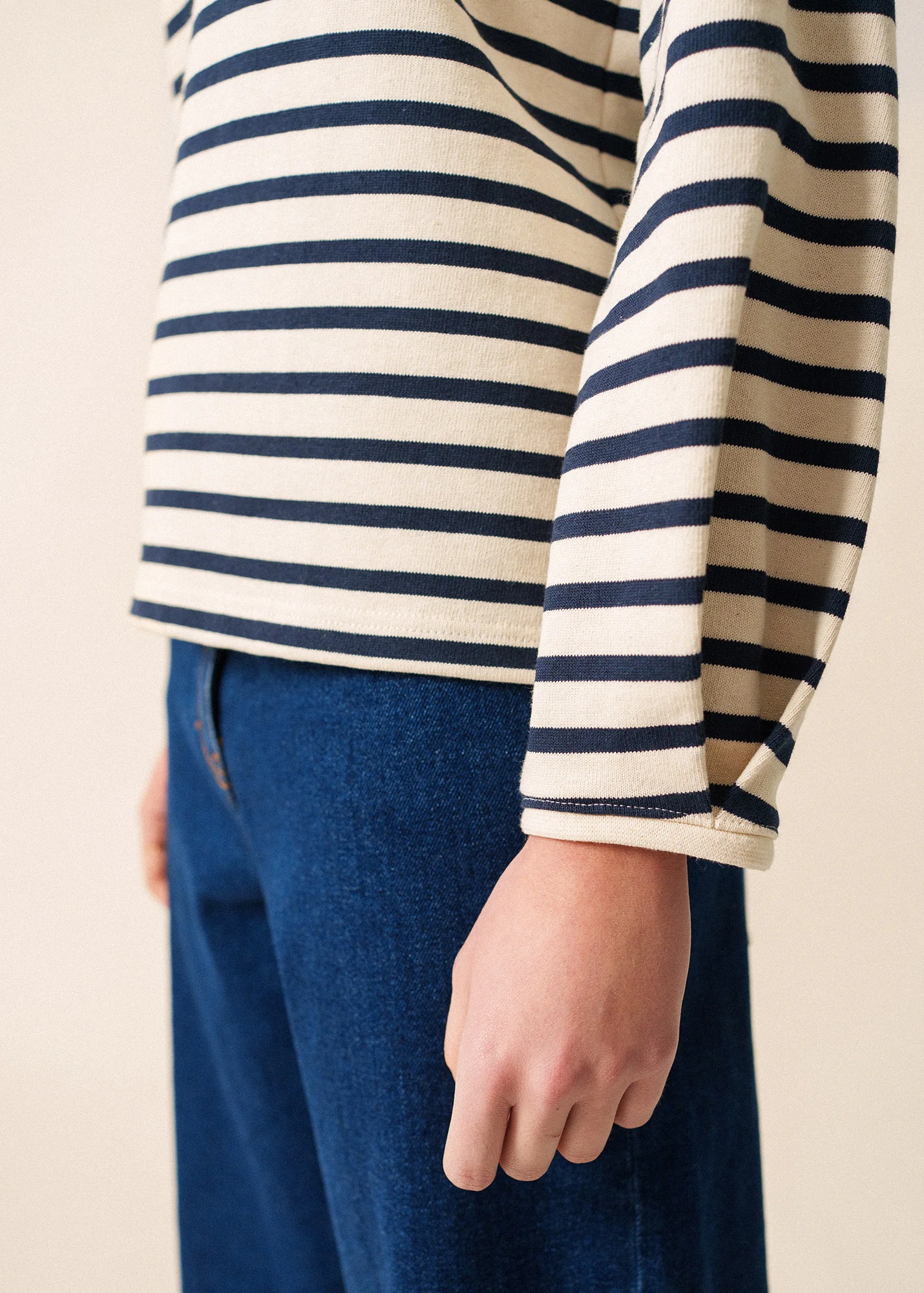 Yvoire Breton shirt (ECRU/MARINE) - Image 5
